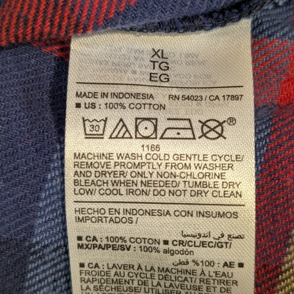 Old Navy Flannel Shirt Women's XL Blue Plaid "The Boyfriend Shirt" - Picture 7 of 9